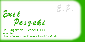 emil peszeki business card